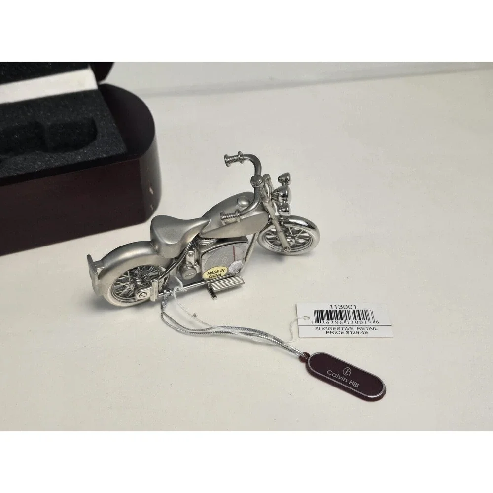VTG Harley Davidson Motorcycle Desk Top‎ Time Piece Clock Calvin Hill NIB w/Tag!